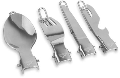 Camping-Faltbesteck 4-teilig aus Edelstahl