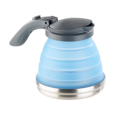 Faltbarer Camping-Wasserkessel 800 ml Silikon mit Edelstahlboden