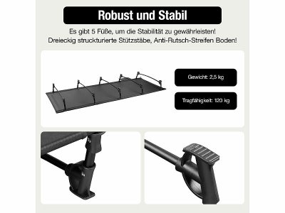Klappbares Feldbett mit Auflage im Mini-Packmaß