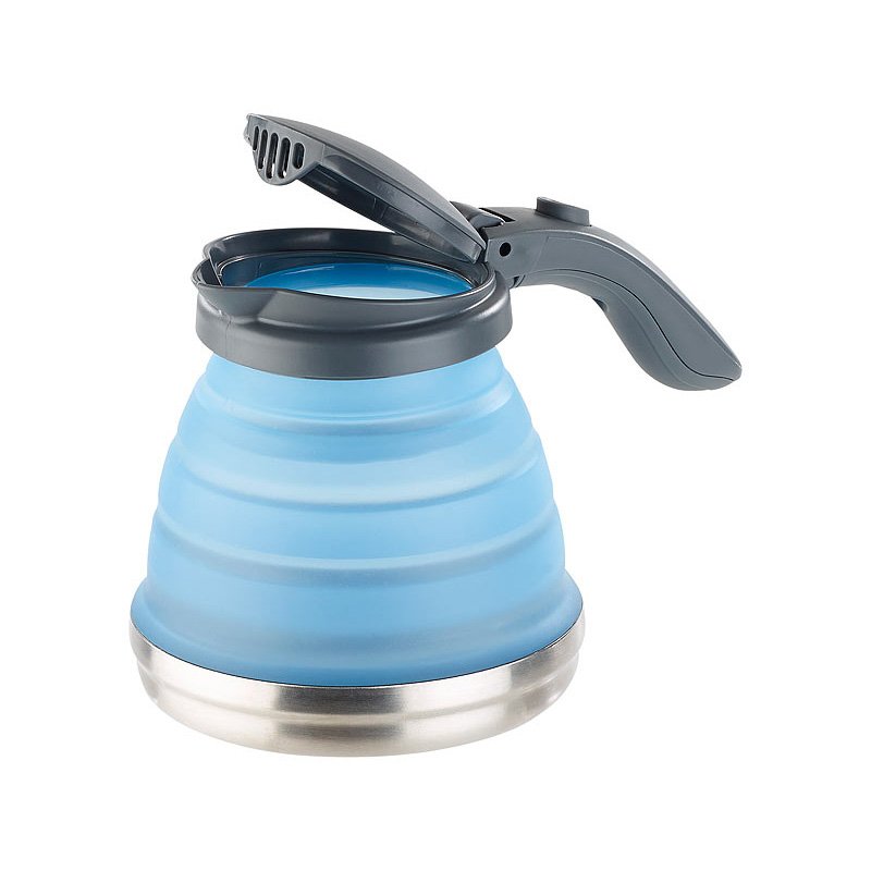 Faltbarer Camping-Wasserkessel 800 ml Silikon mit Edelstahlboden